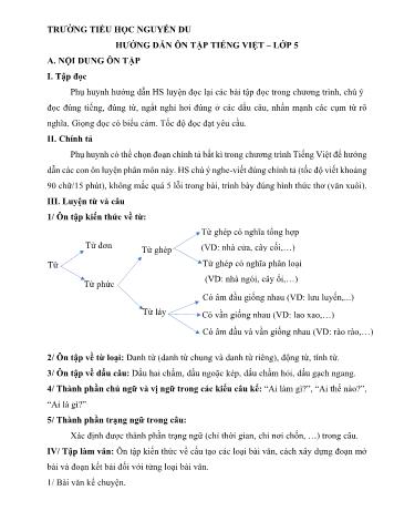 Hướng dẫn ôn tập cuối năm môn Tiếng việt Lớp 5 - Trường Tiểu học Nguyễn Du