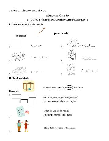 Nội dung ôn tập chương trình Tiếng anh Smart start Lớp 5 - Trường Tiểu học Nguyễn Du