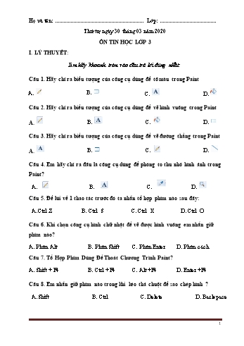 Ôn tập Tin học lớp 3 - 30/3/2020