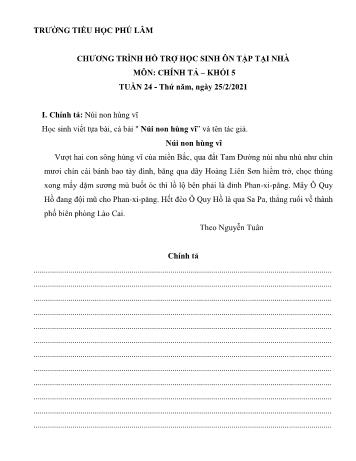Bài dạy Lớp 5 - Tuần 24, Thứ 5 - Trường tiểu học Phú Lâm - Trường tiểu học Phú Lâm