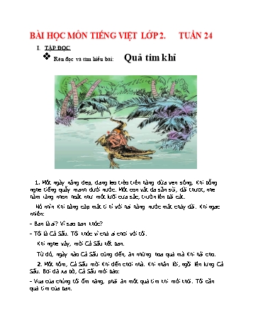 Bài dạy môn Tiếng Việt Khối 2 - Tuần 24