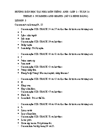 Bài dạy Tiếng Anh Lớp 1 - Theme 3: Numbers and shapes - Lesson 3