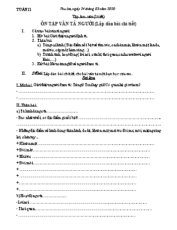 Bài dạy Tiếng Việt Lớp 5 - Tuần 21 (Tiếp theo) - Năm học 2019-2020