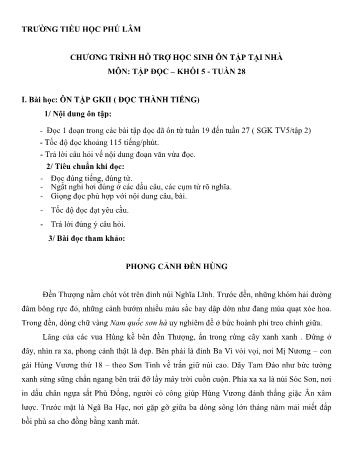 Bài dạy Tiếng Việt Lớp 5 - Tuần 28 - Trường tiểu học Phú Lâm