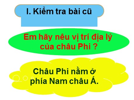 Bài giảng Lịch sử Lớp 5 - Bài 24: Châu Phi (Tiếp theo)