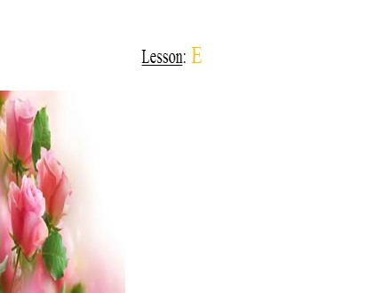 Bài giảng Tiếng Anh Lớp 3 - Tuần 26 - Lesson: E