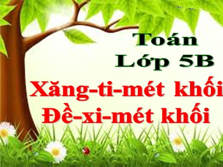 Bài giảng Toán Lớp 5 - Bài: Xăng-ti-mét khối. Đề-xi-mét khối