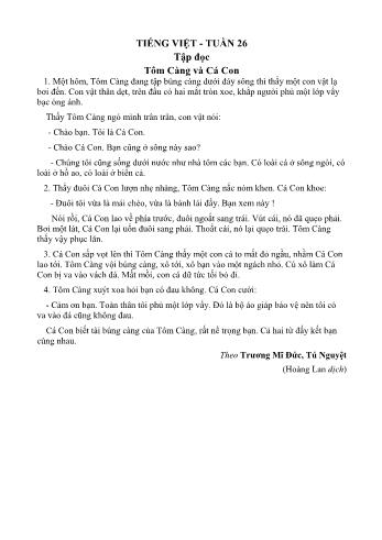 Bài tập ôn tập môn Tiếng Việt Lớp 2 - Tuần 26