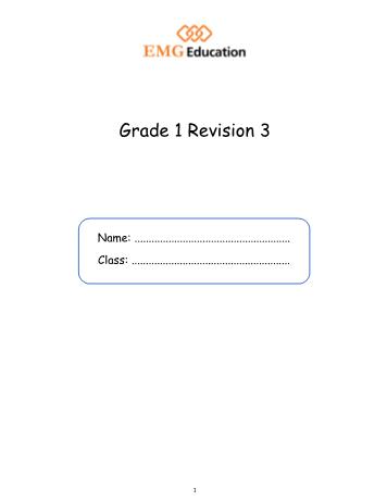 Bài tập Tiếng Anh tích hợp Lớp 1 - Grade 1: Revision 3