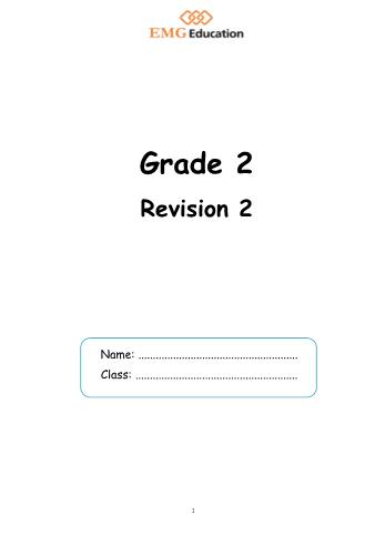 Bài tập Tiếng Anh tích hợp Lớp 2 - Grade 2: Revision 2