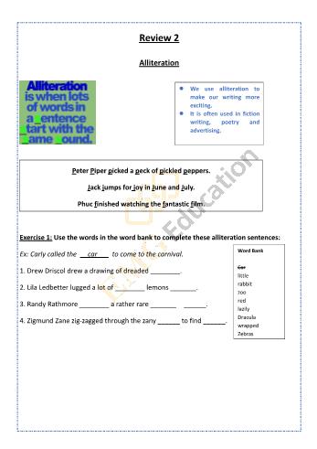 Bài tập Tiếng Anh tích hợp Lớp 5 - Grade 5: Review 2