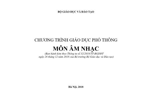 Chương trình Giáo dục phổ thông môn Âm nhạc