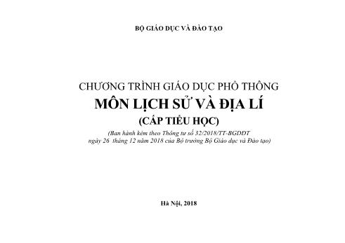 Chương trình Giáo dục phổ thông môn Lịch sử và Địa lí (Cấp Tiểu học)