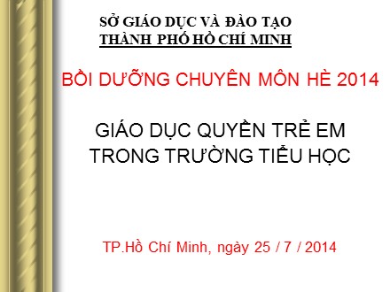 Giáo dục quyền trẻ em trong trường Tiểu học