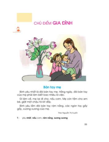 Phiếu bài tập môn Tiếng Việt Lớp 1 (Phần: Tập đọc) - Bài: Bàn tay mẹ