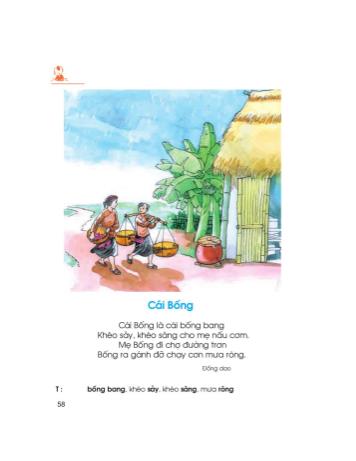 Phiếu bài tập môn Tiếng Việt Lớp 1 (Phần: Tập đọc) - Bài: Cái Bống