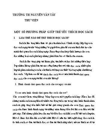 Sáng kiến kinh nghiệm Một số phương pháp giúp trẻ yêu thích đọc sách