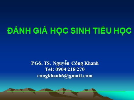 Tài liệu Đánh giá học sinh tiểu học