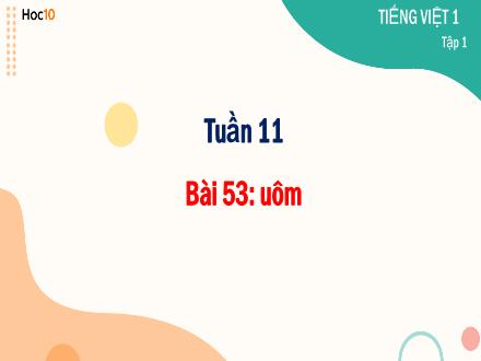 Bài giảng Tiếng Việt Lớp 1 - Tuần 11, Bài 53: Uôm