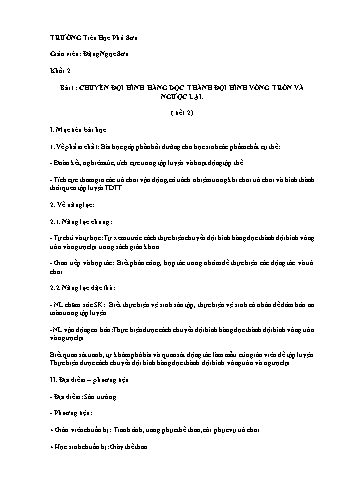Giáo án Thể dục Lớp 2 - Bài 1: Chuyển đội hình hàng dọc thành đội hình vòng tròn và ngược lại (Tiết 2) - Năm học 2021-2022 - Đặng Ngọc Sơn