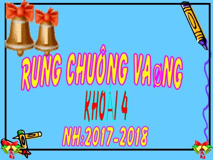 Mẫu PowerPoint trò chơi Rung chuông vàng Lớp 4 - Năm học 2017-2018
