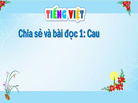 Bài giảng Tiếng Việt Lớp 4 - Tuần 5. Chia sẻ và bài đọc 1: Cau