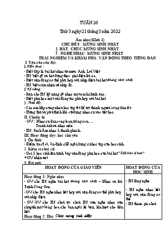 Giáo án Âm nhạc Lớp 1 + 2 + 3 + 5 - Tuần 26 - Năm học 2020-2021 - Lê Thị Kim Chung