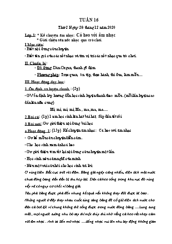 Giáo án Âm nhạc Lớp 2 + 3 + 4 + 5 - Tuần 16 - Năm học 2020-2021 - Lê Thị Kim Chung