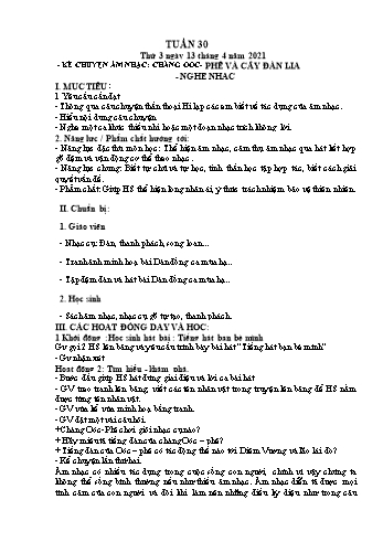 Giáo án Âm nhạc Lớp 2 + 3 + 4 + 5 - Tuần 30 - Năm học 2020-2021 - Lê Thị Kim Chung