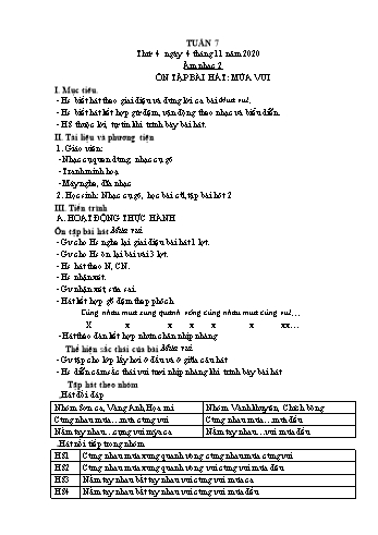 Giáo án Âm nhạc Lớp 2 + 3 + 4 + 5 - Tuần 7 - Năm học 2020-2021 - Lê Thị Kim Chung