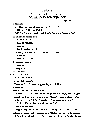 Giáo án Âm nhạc Lớp 2 + 3 + 4 + 5 - Tuần 9 - Năm học 2020-2021 - Lê Thị Kim Chung