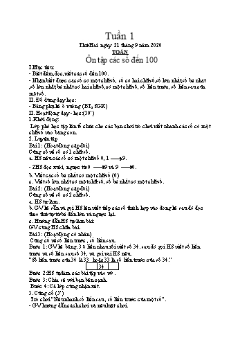 Giáo án các môn Lớp 2 - Tuần 1 - Năm học 2020-2021 - Nguyễn Thị Hồng