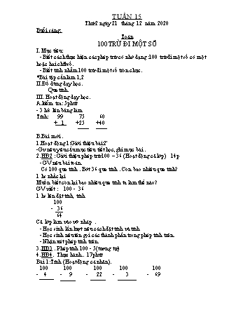 Giáo án các môn Lớp 2 - Tuần 15 - Năm học 2020-2021 - Nguyễn Thị Hồng