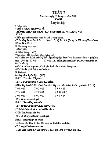 Giáo án các môn Lớp 2 - Tuần 7 - Năm học 2020-2021 - Nguyễn Thị Hồng
