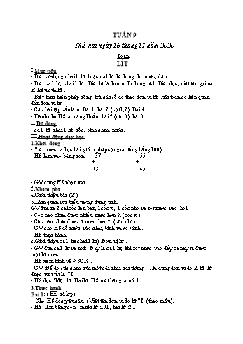 Giáo án các môn Lớp 2 - Tuần 9 - Năm học 2020-2021 - Nguyễn Thị Mơ