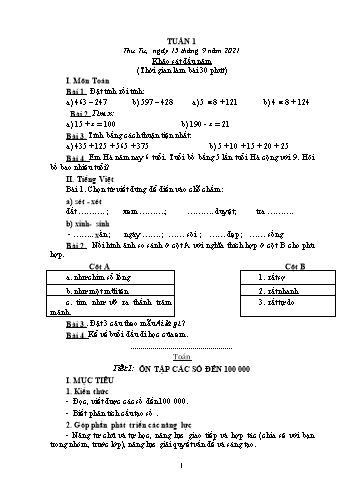 Giáo án các môn Lớp 4 - Tuần 1 - Năm học 2021-2022 - Nguyễn Thị Mai Liễu