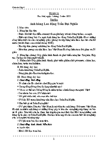 Giáo án các môn Lớp 4 - Tuần 21 - Năm học 2020-2021 - Nguyễn Thị Mai Liễu