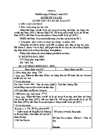 Giáo án các môn Lớp 4 - Tuần 23 - Năm học 2020-2021 - Nguyễn Thị Mai Liễu