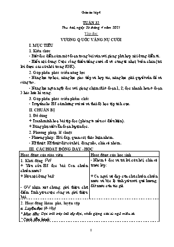 Giáo án các môn Lớp 4 - Tuần 32 - Năm học 2020-2021 - Nguyễn Thị Mai Liễu