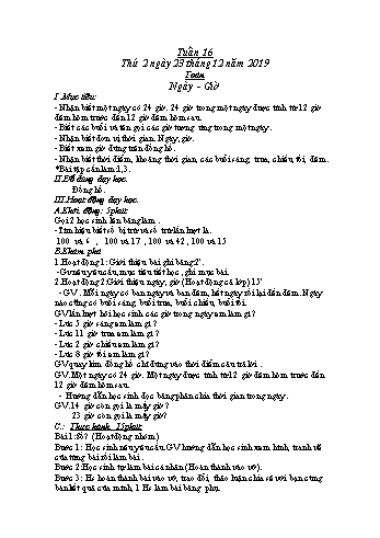 Giáo án Lớp 2 - Tuần 16 - Năm học 2019-2020 - Nguyễn Thị Mơ