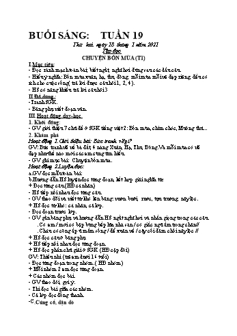 Giáo án Lớp 2 - Tuần 19 - Năm học 2020-2021 - Nguyễn Thị Ái Như