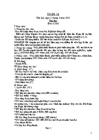 Giáo án Lớp 2 - Tuần 23 - Năm học 2020-2021 - Nguyễn Thị Anh