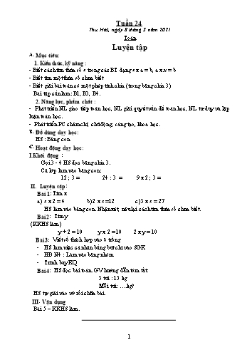 Giáo án Lớp 2 - Tuần 24 - Năm học 2020-2021 - Văn Thị Hồng Châu