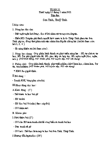 Giáo án Lớp 2 - Tuần 25 - Năm học 2020-2021 - Nguyễn Thị Anh