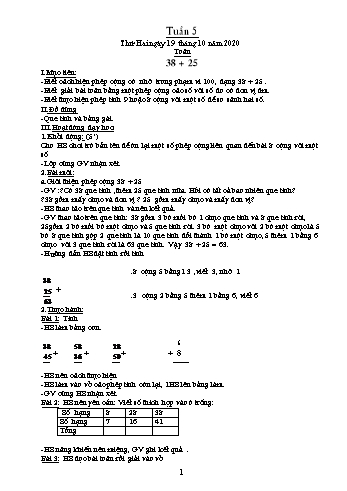 Giáo án Lớp 2 - Tuần 5 - Năm học 2020-2021 - Văn Thị Hồng Châu