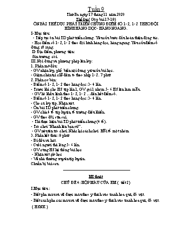 Giáo án Lớp 2 - Tuần 9 + 10 - Năm học 2020-2021 - Phạm Thị Bích Liễu