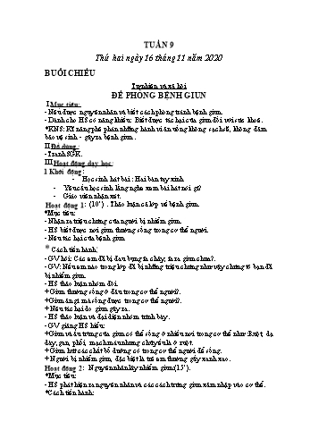 Giáo án Lớp 2 - Tuần 9 - Năm học 2020-2021 - Nguyễn Thị Mơ