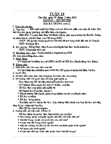 Giáo án Lớp 3 - Tuần 19 - Năm học 2020-2021 - Nguyễn Thị Tân