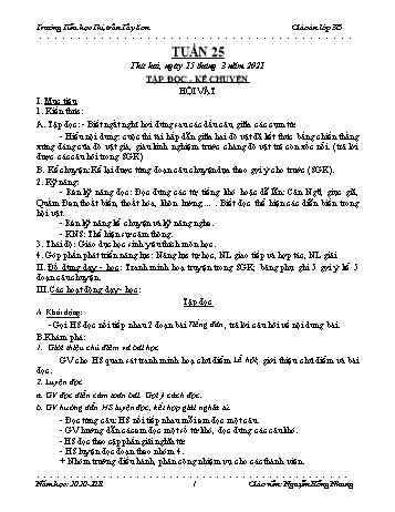 Giáo án Lớp 3 - Tuần 25 - Năm học 2020-2021 - Nguyễn Thị Hồng Nhung
