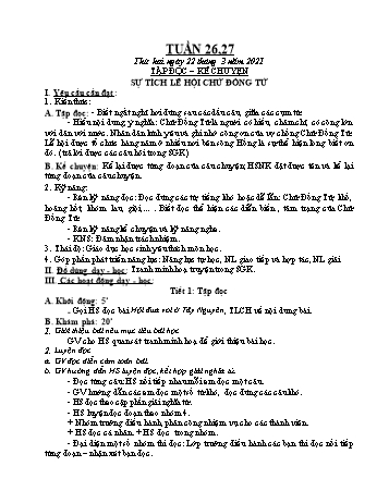 Giáo án Lớp 3 - Tuần 26 + 27 - Năm học 2020-2021 - Nguyễn Thị Tân